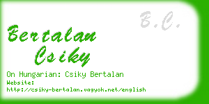 bertalan csiky business card